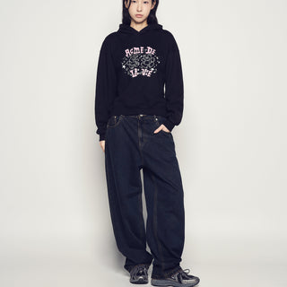 TAPERED FIT WASHING DENIM PANTS BLACK