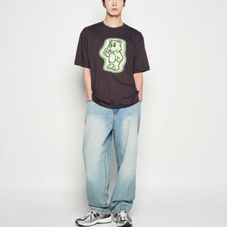 TAPERED FIT WASHING DENIM PANTS BLUE
