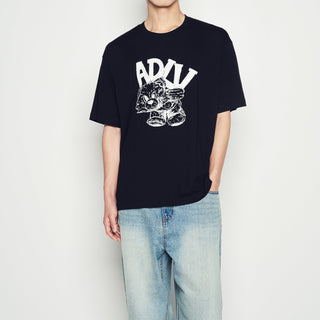 TAPERED FIT WASHING DENIM PANTS BLUE