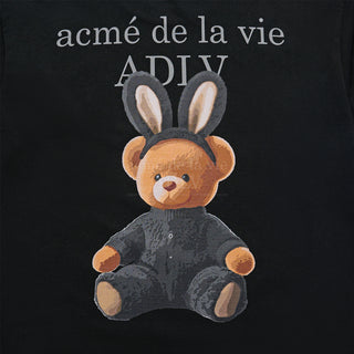 RABBIT BEAR DOLL LOGO SHORT SLEEVE T-SHIRT BLACK