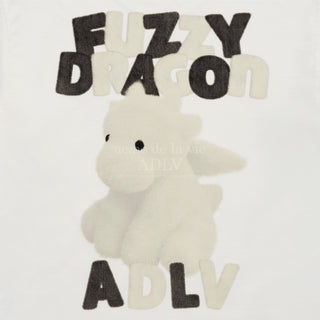 FUZZY FONT DRAGON SHORT SLEEVE T-SHIRT CREAM