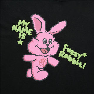 MY NAME IS FUZZY RABBIT SHORT SLEEVE T-SHIRT BLACK