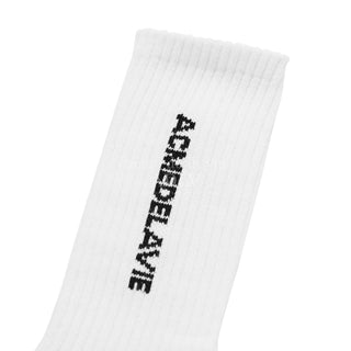 GOTHIC FONT LOGO SOCKS WHITE