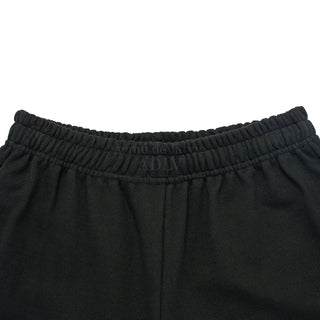 SCRIPT EMBOSSING CHAIN NEEDLEWORK SHORT PANTS BLACK