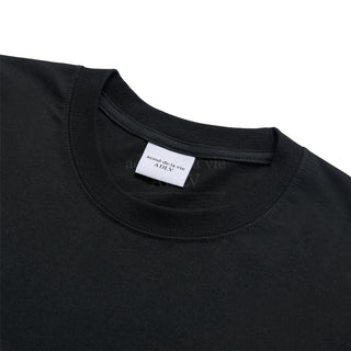 SCRIPT EMBOSSING CHAIN NEEDLEWORK SHORT SLEEVE T-SHIRT BLACK