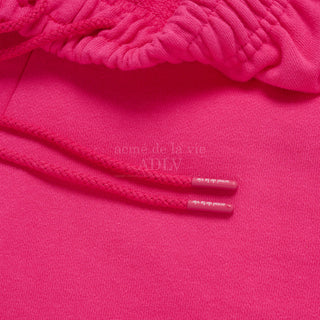 SCRIPT EMBOSSING CHAIN NEEDLEWORK SHORT PANTS PINK