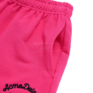 SCRIPT EMBOSSING CHAIN NEEDLEWORK SHORT PANTS PINK