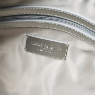 ENAMEL DUFFEL SHOULDER BAG SILVER