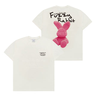 DOODLE FUZZY RABBIT SHORT SLEEVE T-SHIRT CREAM