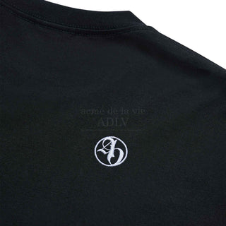 BASIC LOGO NEEDLEWORK LONG SLEEVE T-SHIRT BLACK