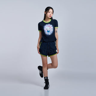 acme de la vie / Sanrio HELLO KITTY LETTERING SHORT PANTS NAVY