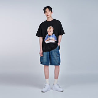 BABY FACE STUDY BOY SHORT SLEEVE T-SHIRT R BLACK