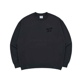 SCRIPT LOGO PRINTING SWEAT SHIRT CHARCOAL