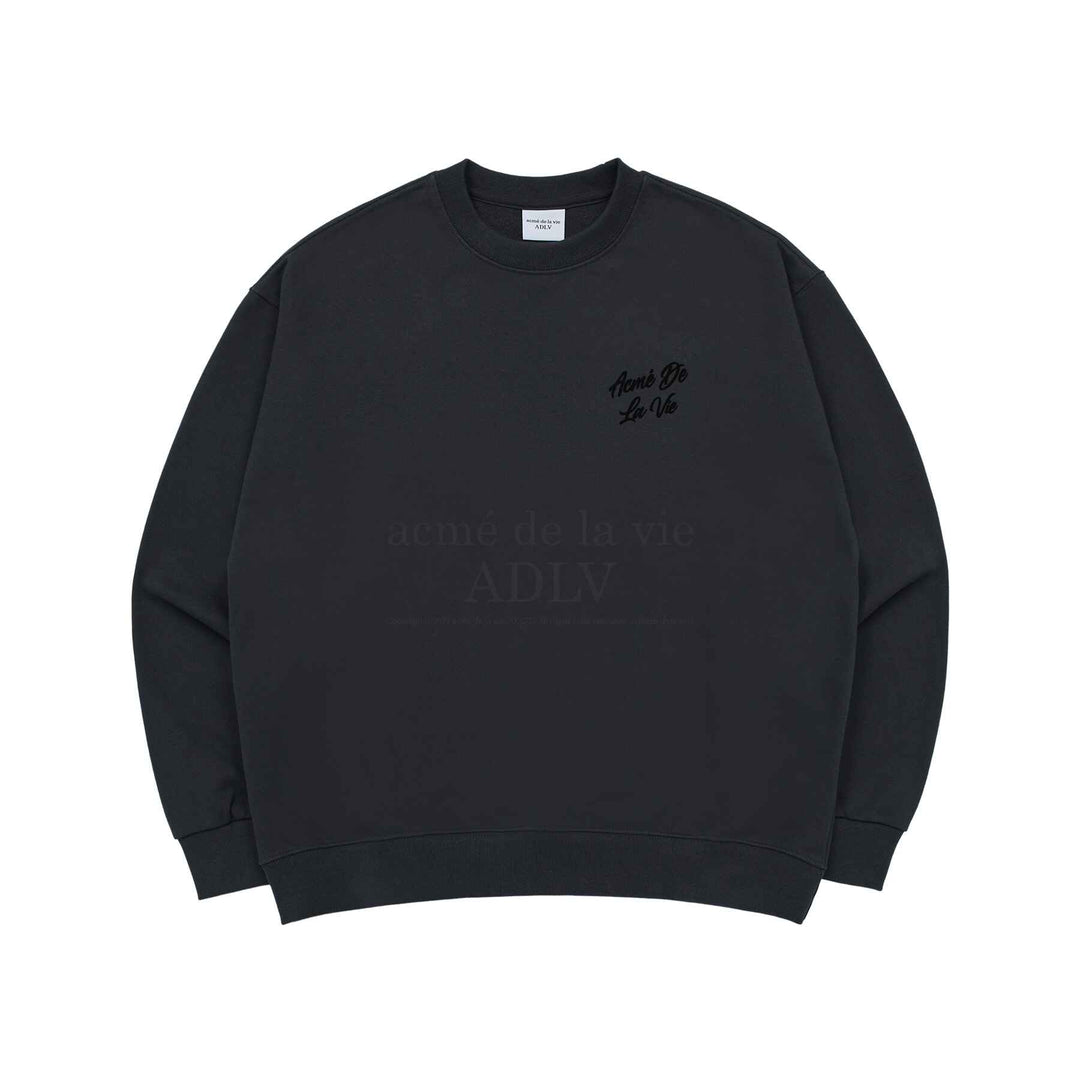 Buy Korean SCRIPT LOGO PRINTING SWEAT SHIRT CHARCOAL