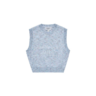 SYMBOL LOGO MULTI COLOR CROP KNIT VEST BLUE