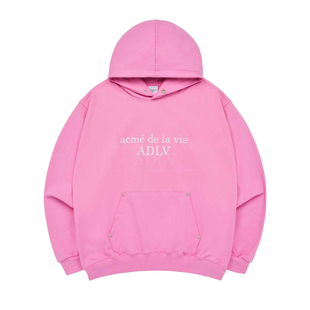 Buy Korean BASIC LOGO RIVET POINT HOODIE PINK