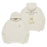 Load image into Gallery viewer, FUZZY BEAR HOODIE IVORY
