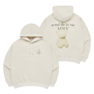 FUZZY BEAR HOODIE IVORY