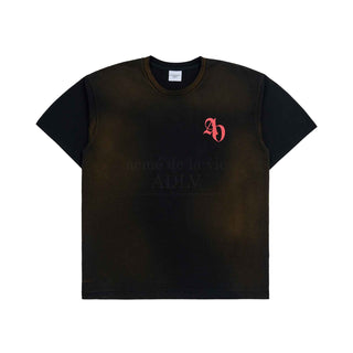 NEW SYMBOL LOGO SPRAY WASHING SHORT SLEEVE T-SHIRT BLACK