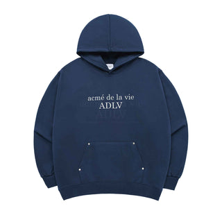 CIRCLE SYMBOL RIVET HOODIE NAVY