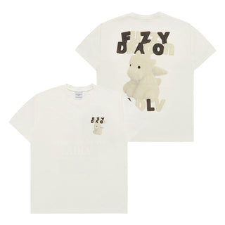 FUZZY FONT DRAGON SHORT SLEEVE T-SHIRT CREAM