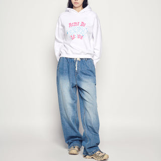 FULL BANDING WASHING DENIM PANTS BLUE