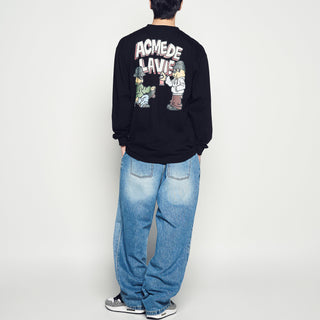 FULL BANDING WASHING DENIM PANTS BLUE