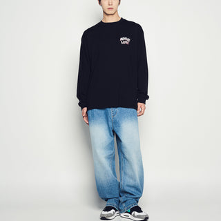 FULL BANDING WASHING DENIM PANTS BLUE