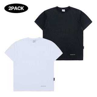 ADLV 2PACK BASIC LOGO SHORT SLEEVE T-SHIRT WHITE/BLACK