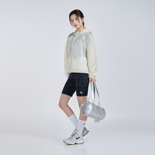 ENAMEL DUFFEL SHOULDER BAG SILVER