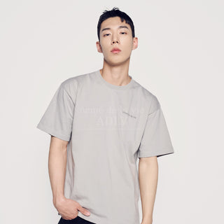 BASIC LOGO BIO WASHING SHORT SLEEVE T-SHIRT GREY